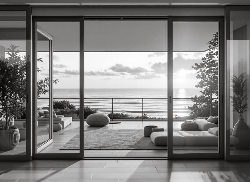 Residential sales agents discussing property information with clients